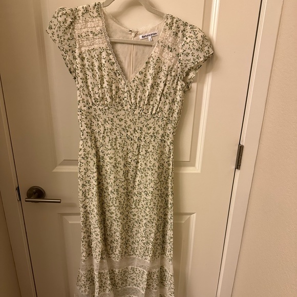 Reformation Lewa Green and White Floral Midi Dress NWT Sz 4 - Picture 4 of 5
